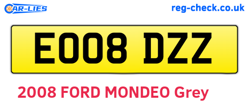 EO08DZZ are the vehicle registration plates.