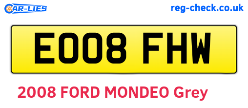 EO08FHW are the vehicle registration plates.