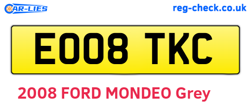 EO08TKC are the vehicle registration plates.