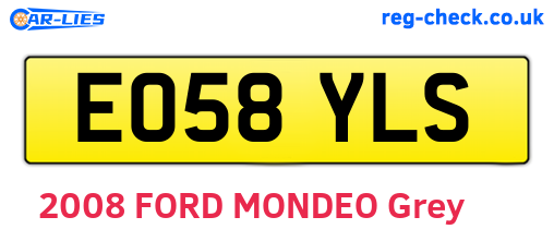 EO58YLS are the vehicle registration plates.