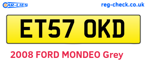 ET57OKD are the vehicle registration plates.
