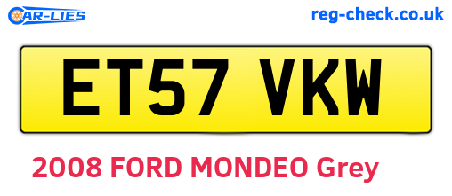 ET57VKW are the vehicle registration plates.
