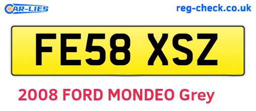 FE58XSZ are the vehicle registration plates.