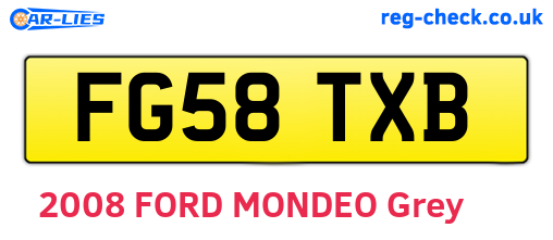 FG58TXB are the vehicle registration plates.