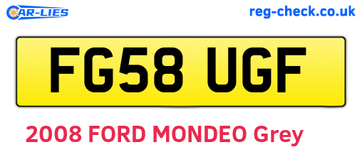 FG58UGF are the vehicle registration plates.