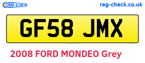 GF58JMX are the vehicle registration plates.