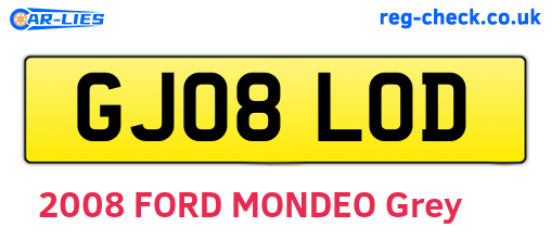 GJ08LOD are the vehicle registration plates.