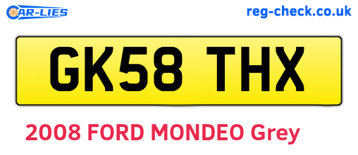 GK58THX are the vehicle registration plates.
