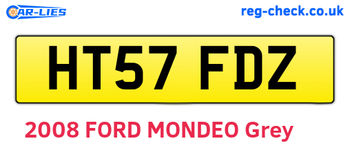 HT57FDZ are the vehicle registration plates.