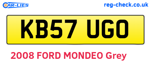 KB57UGO are the vehicle registration plates.