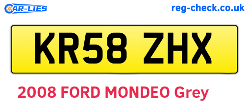 KR58ZHX are the vehicle registration plates.