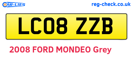 LC08ZZB are the vehicle registration plates.