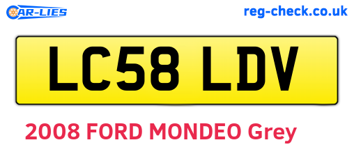 LC58LDV are the vehicle registration plates.