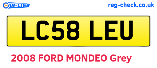 LC58LEU are the vehicle registration plates.
