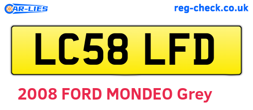 LC58LFD are the vehicle registration plates.