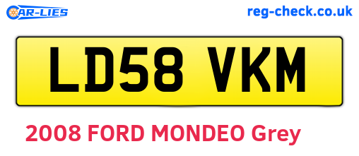 LD58VKM are the vehicle registration plates.