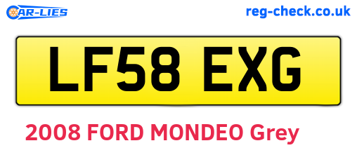 LF58EXG are the vehicle registration plates.
