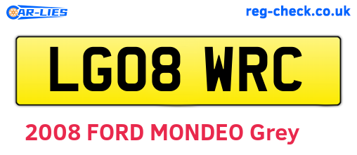 LG08WRC are the vehicle registration plates.