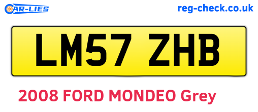 LM57ZHB are the vehicle registration plates.