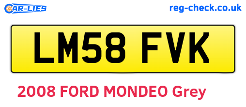 LM58FVK are the vehicle registration plates.