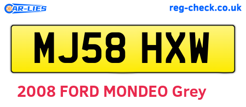 MJ58HXW are the vehicle registration plates.
