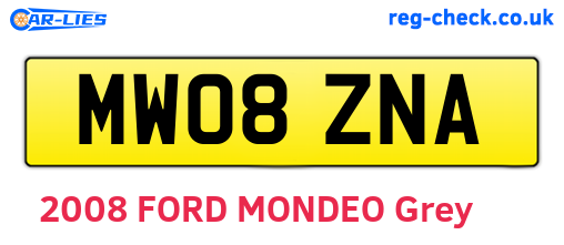 MW08ZNA are the vehicle registration plates.