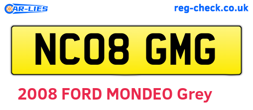 NC08GMG are the vehicle registration plates.