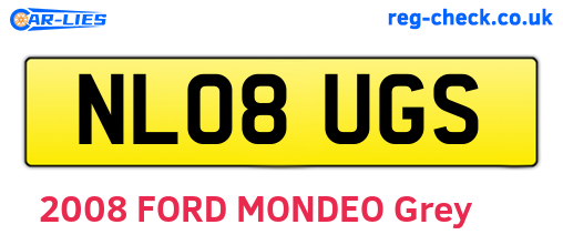 NL08UGS are the vehicle registration plates.