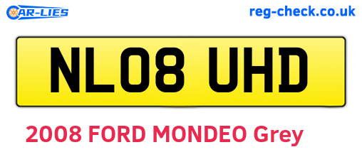NL08UHD are the vehicle registration plates.