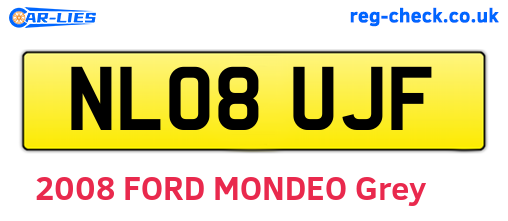 NL08UJF are the vehicle registration plates.