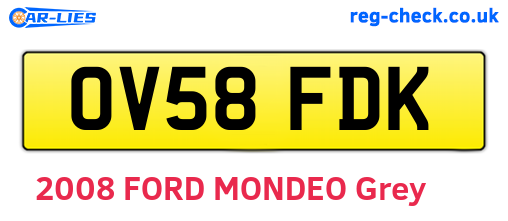 OV58FDK are the vehicle registration plates.
