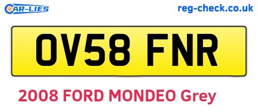 OV58FNR are the vehicle registration plates.