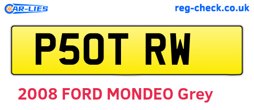 P50TRW are the vehicle registration plates.