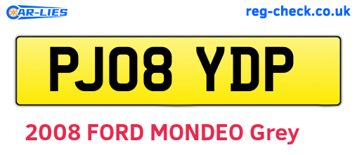 PJ08YDP are the vehicle registration plates.