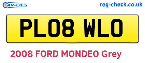 PL08WLO are the vehicle registration plates.