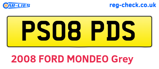 PS08PDS are the vehicle registration plates.