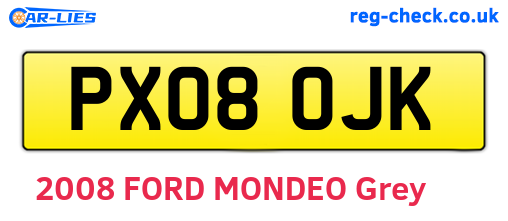 PX08OJK are the vehicle registration plates.
