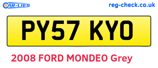 PY57KYO are the vehicle registration plates.