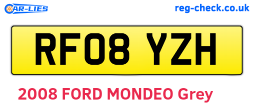 RF08YZH are the vehicle registration plates.