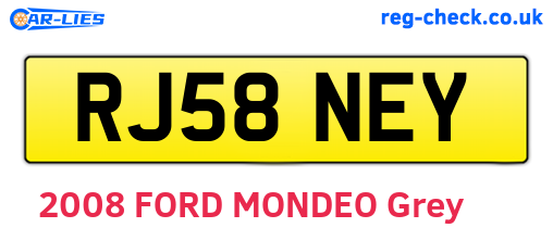 RJ58NEY are the vehicle registration plates.