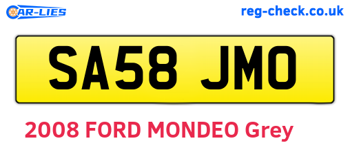 SA58JMO are the vehicle registration plates.