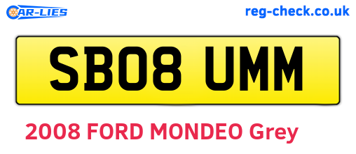 SB08UMM are the vehicle registration plates.