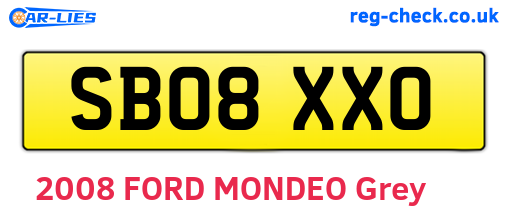 SB08XXO are the vehicle registration plates.