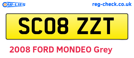 SC08ZZT are the vehicle registration plates.