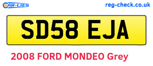 SD58EJA are the vehicle registration plates.