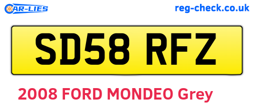 SD58RFZ are the vehicle registration plates.