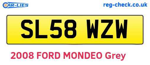 SL58WZW are the vehicle registration plates.
