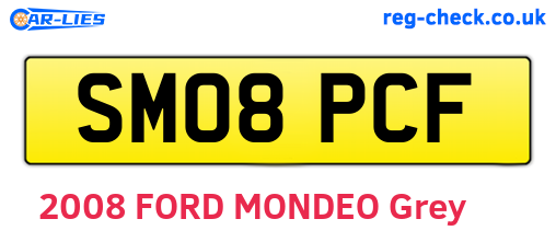 SM08PCF are the vehicle registration plates.