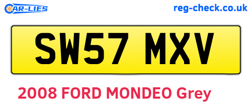 SW57MXV are the vehicle registration plates.