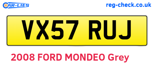 VX57RUJ are the vehicle registration plates.